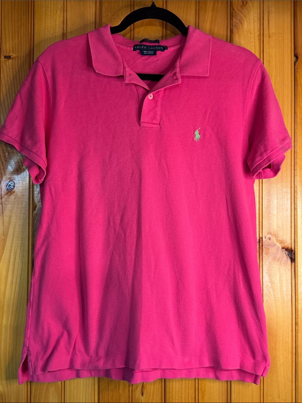 Ralph Lauren Classic Fit Women’s Hot Pink Polo with Lime Green Pony